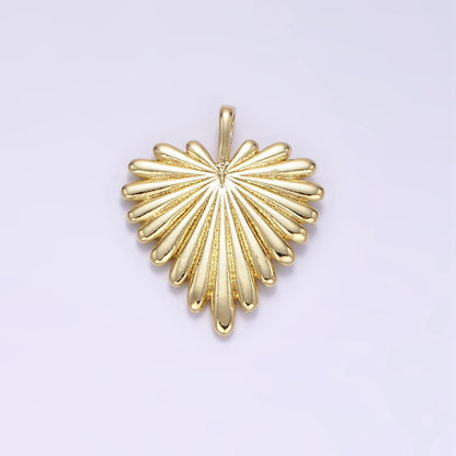 24K Gold Filled Minimalist Feather Heart Pendant | AA1338