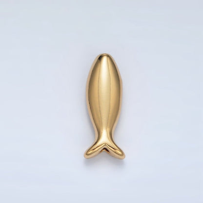24K Gold Filled Minimalist Fish Silhouette Bead | B894