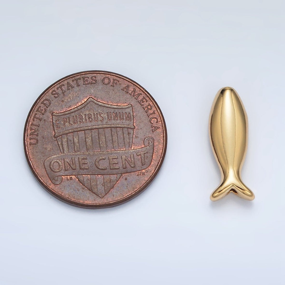 24K Gold Filled Minimalist Fish Silhouette Bead | B894