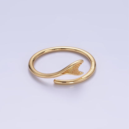24K Gold Filled Minimalist Fish Tail Ring | O1262