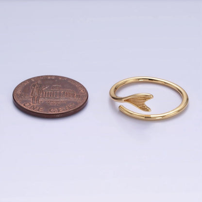 24K Gold Filled Minimalist Fish Tail Ring | O1262