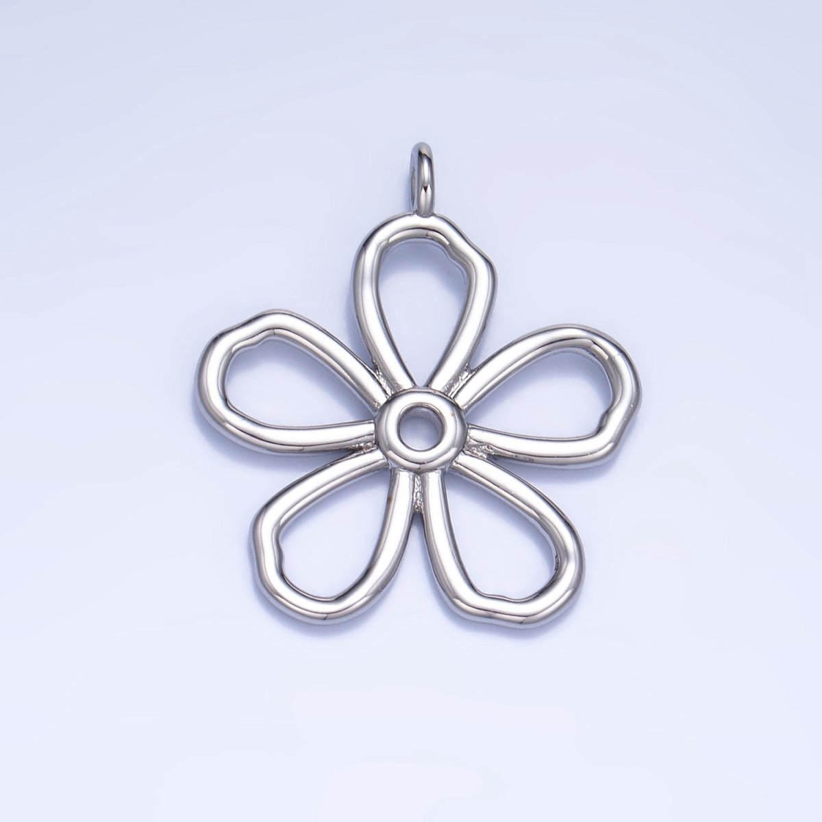 24K Gold Filled Minimalist Flower Pendant in Gold &amp; Silver | AG947