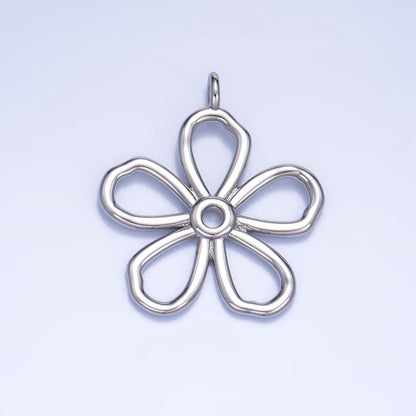 24K Gold Filled Minimalist Flower Pendant in Gold &amp; Silver | AG947