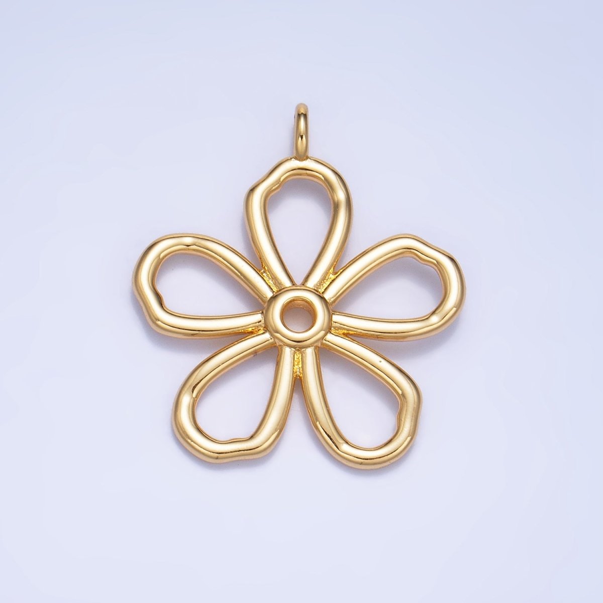 24K Gold Filled Minimalist Flower Pendant in Gold &amp; Silver | AG947