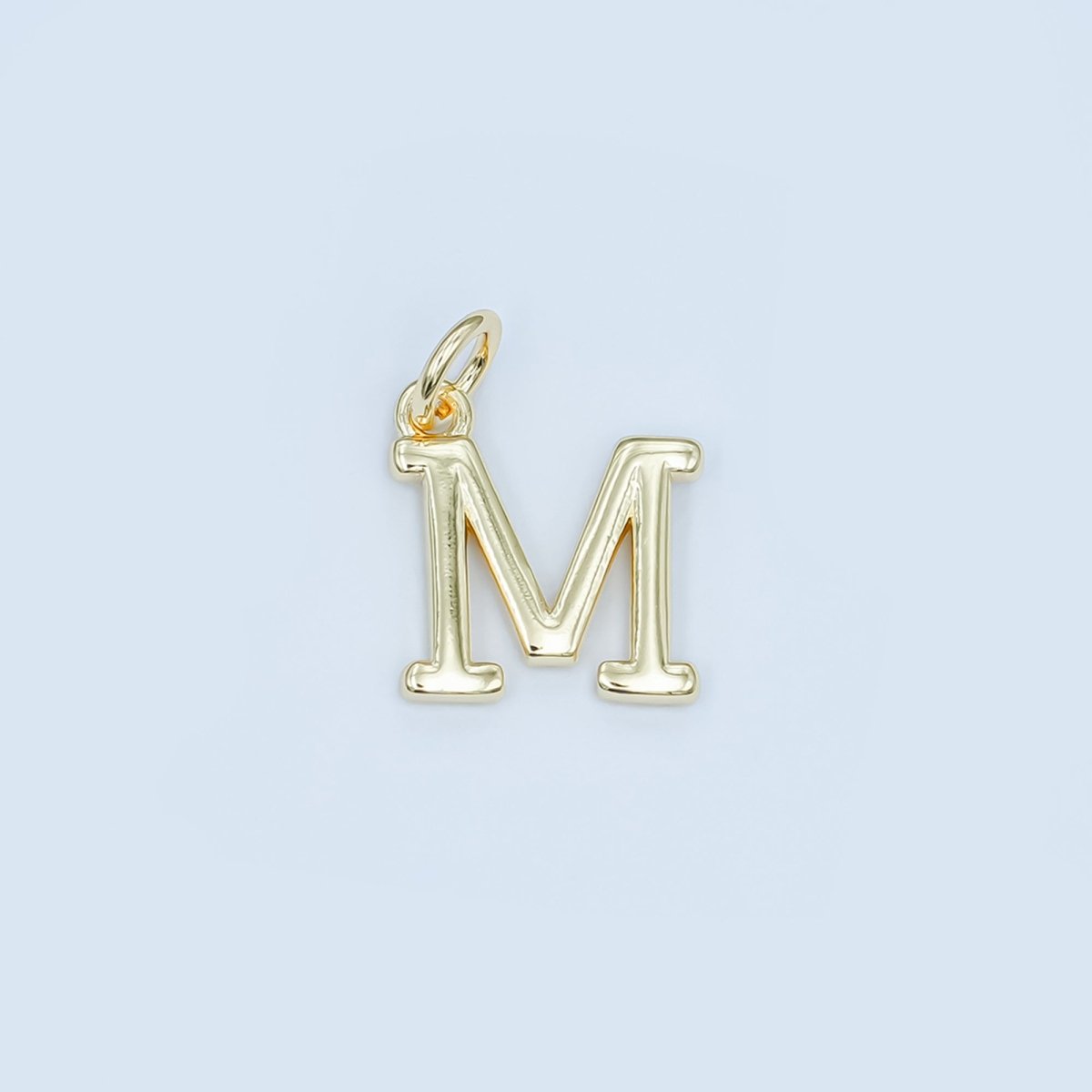 24K Gold Filled 12mm Minimalist Initial Letter Charm | A043-A055
