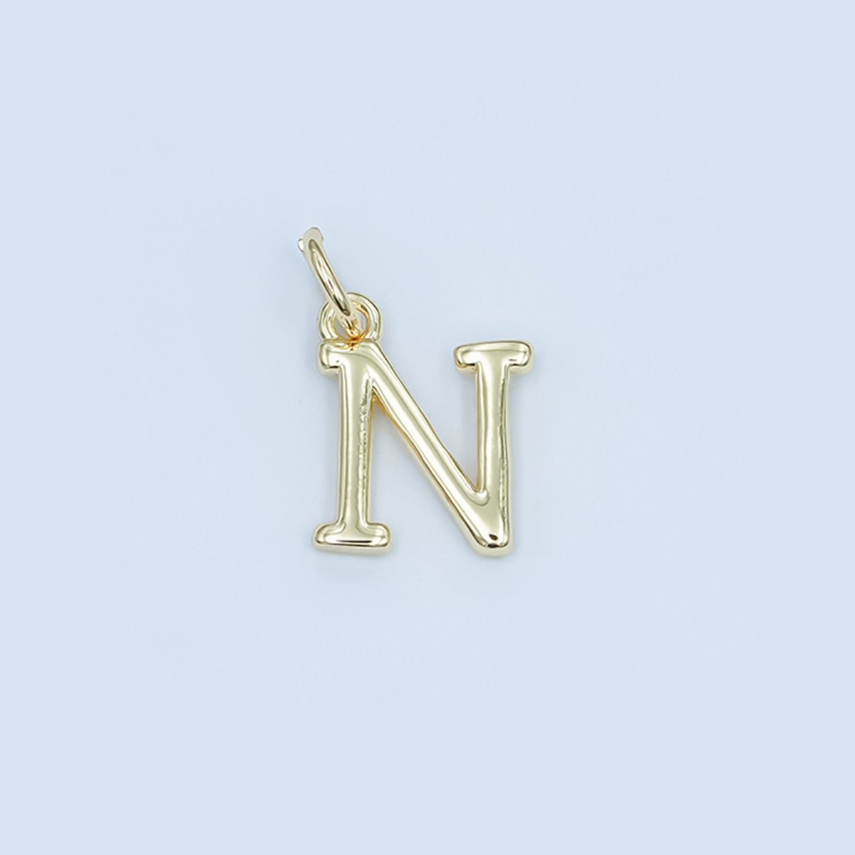 24K Gold Filled 12mm Minimalist Initial Letter Charm | A043-A055