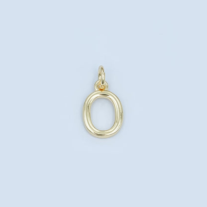 24K Gold Filled 12mm Minimalist Initial Letter Charm | A043-A055