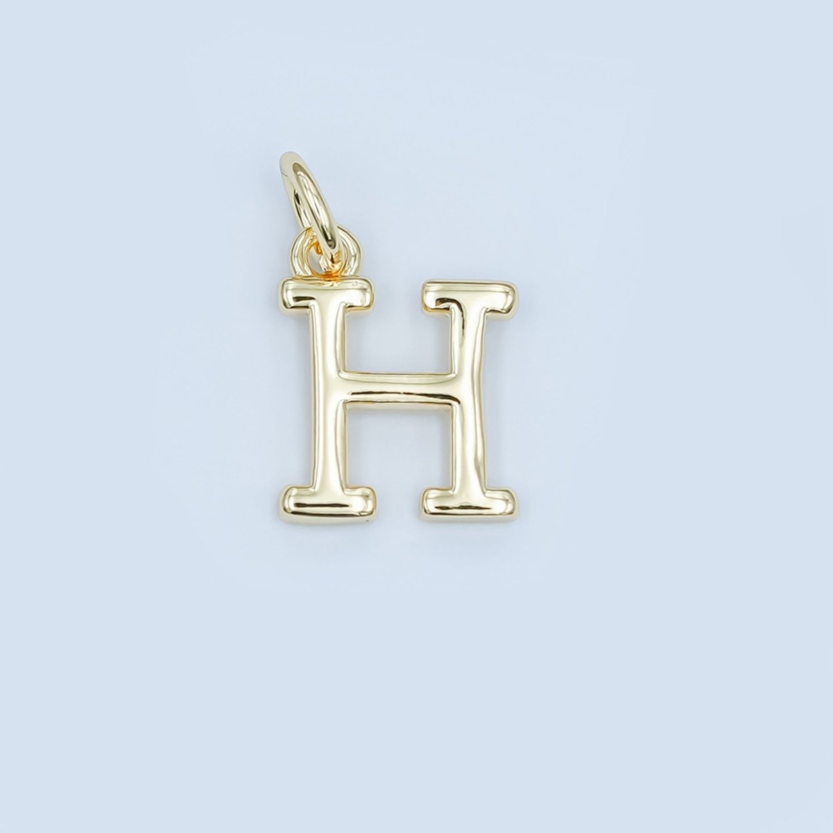 24K Gold Filled 12mm Minimalist Initial Letter Charm | A043-A055