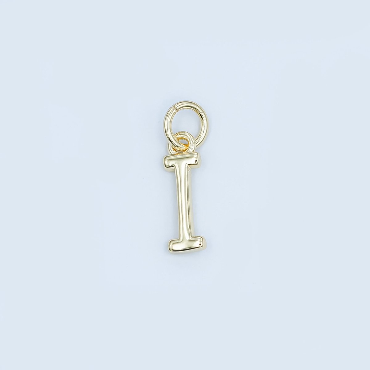 24K Gold Filled 12mm Minimalist Initial Letter Charm | A043-A055