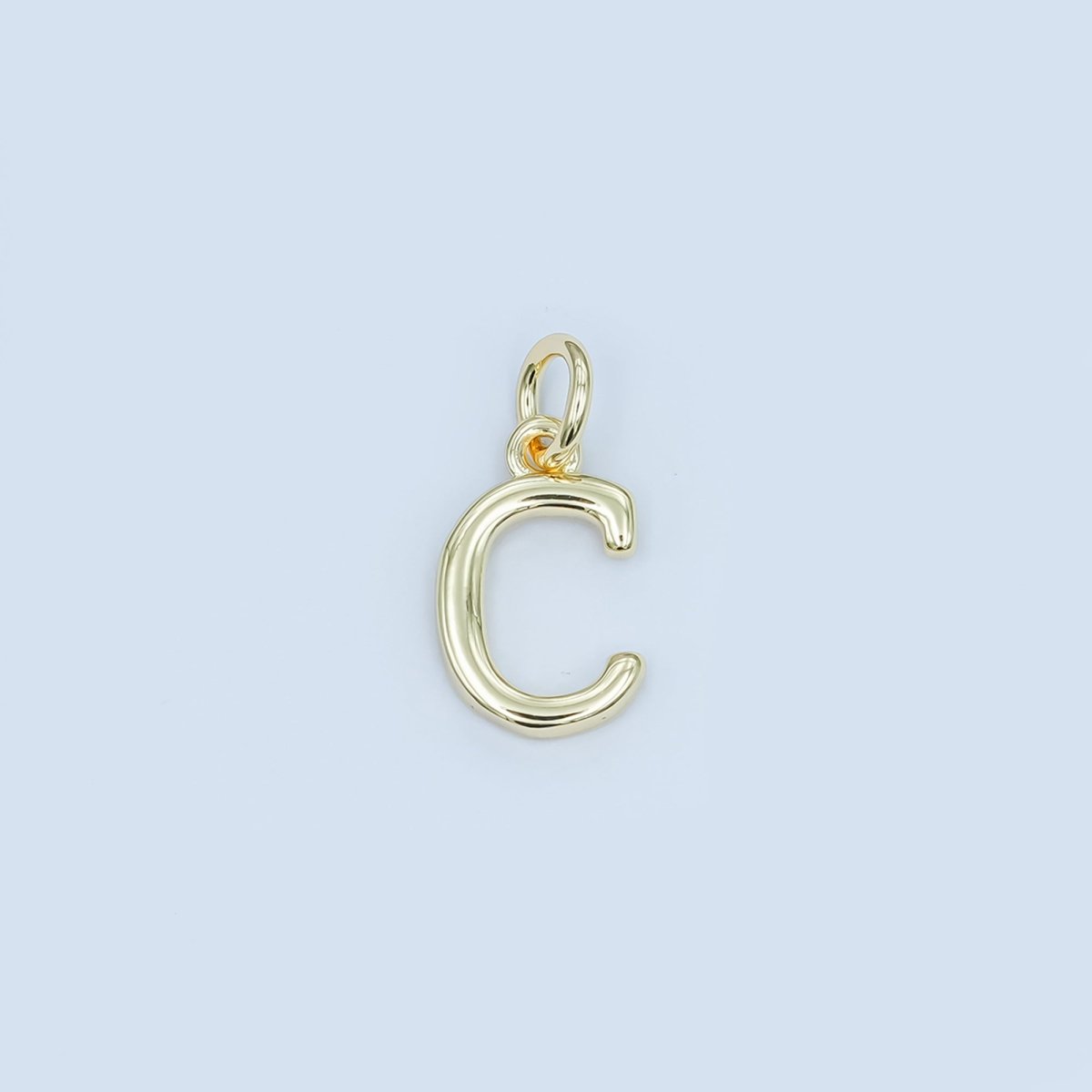 24K Gold Filled 12mm Minimalist Initial Letter Charm | A043-A055