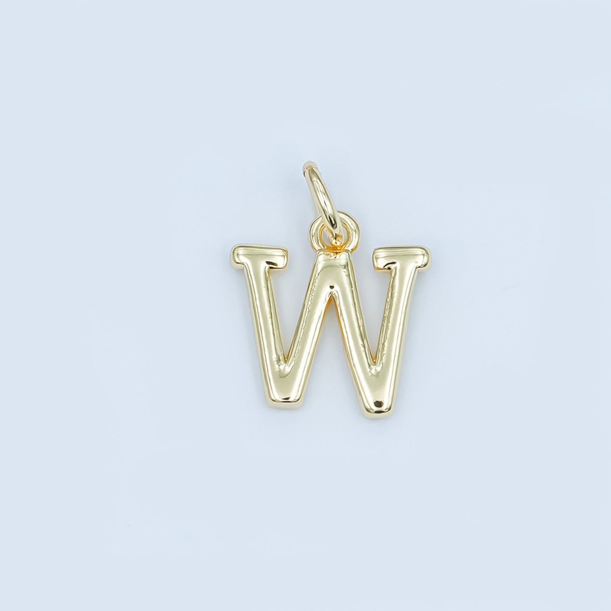 24K Gold Filled 12mm Minimalist Initial Letter Charm | A043-A055