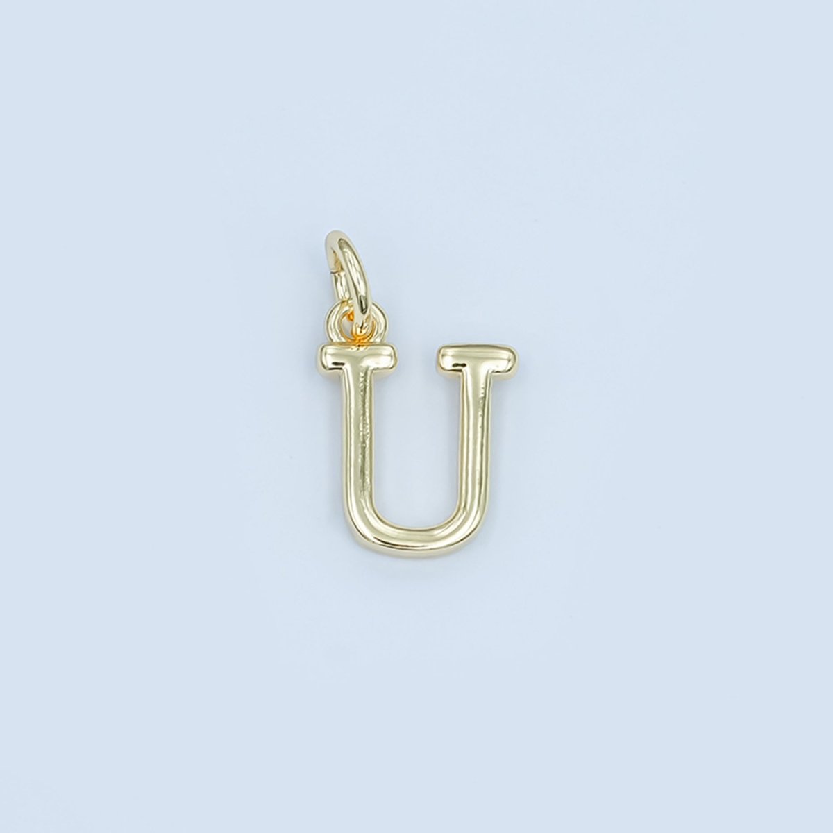 24K Gold Filled 12mm Minimalist Initial Letter Charm | A043-A055