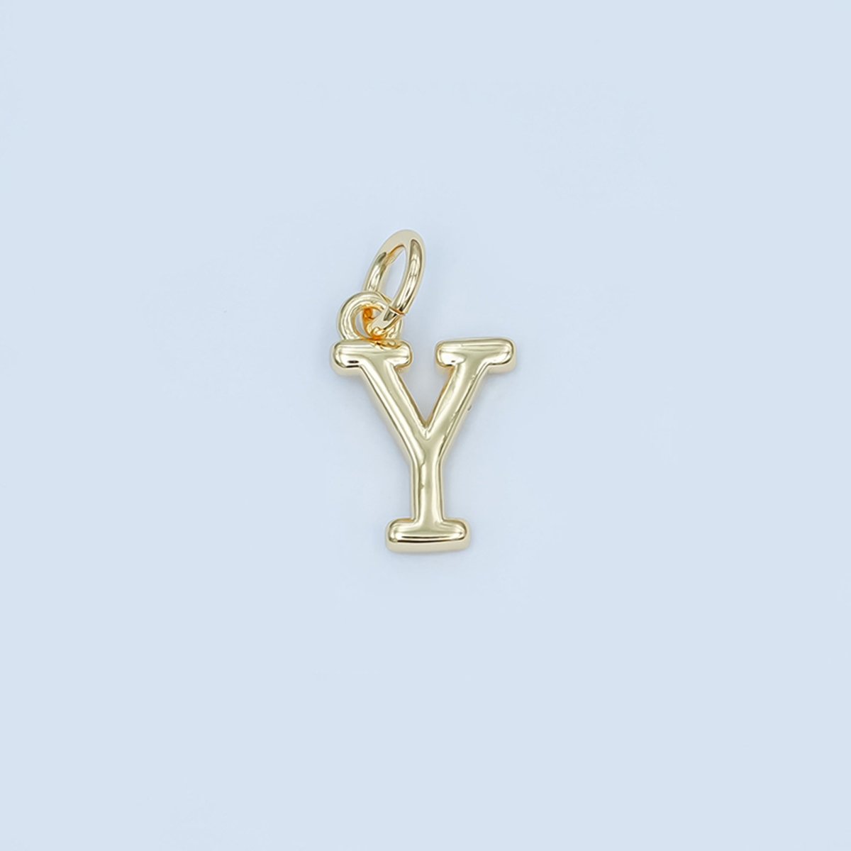 24K Gold Filled 12mm Minimalist Initial Letter Charm | A043-A055