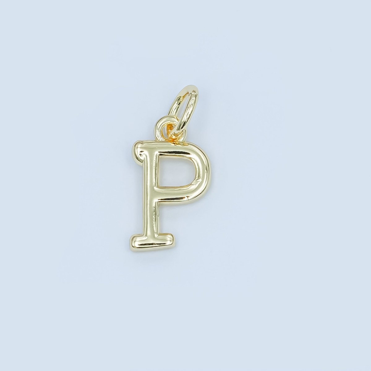 24K Gold Filled 12mm Minimalist Initial Letter Charm | A043-A055