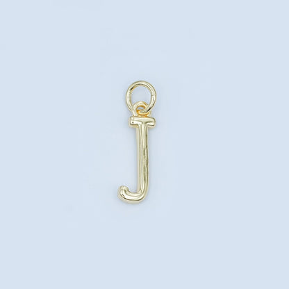 24K Gold Filled 12mm Minimalist Initial Letter Charm | A043-A055