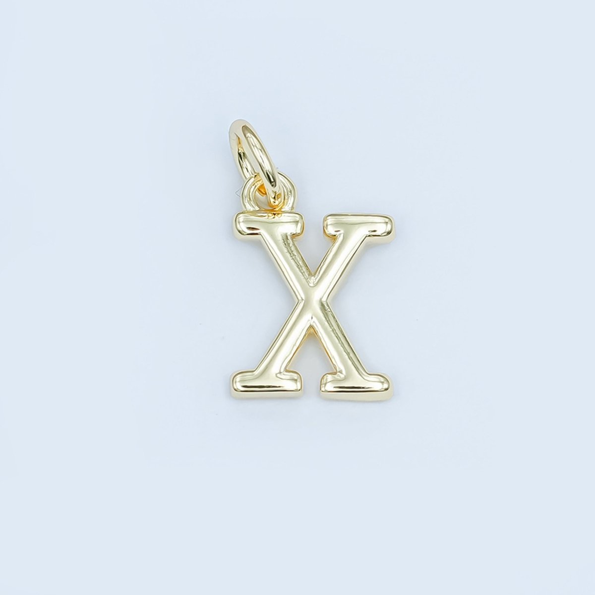 24K Gold Filled 12mm Minimalist Initial Letter Charm | A043-A055