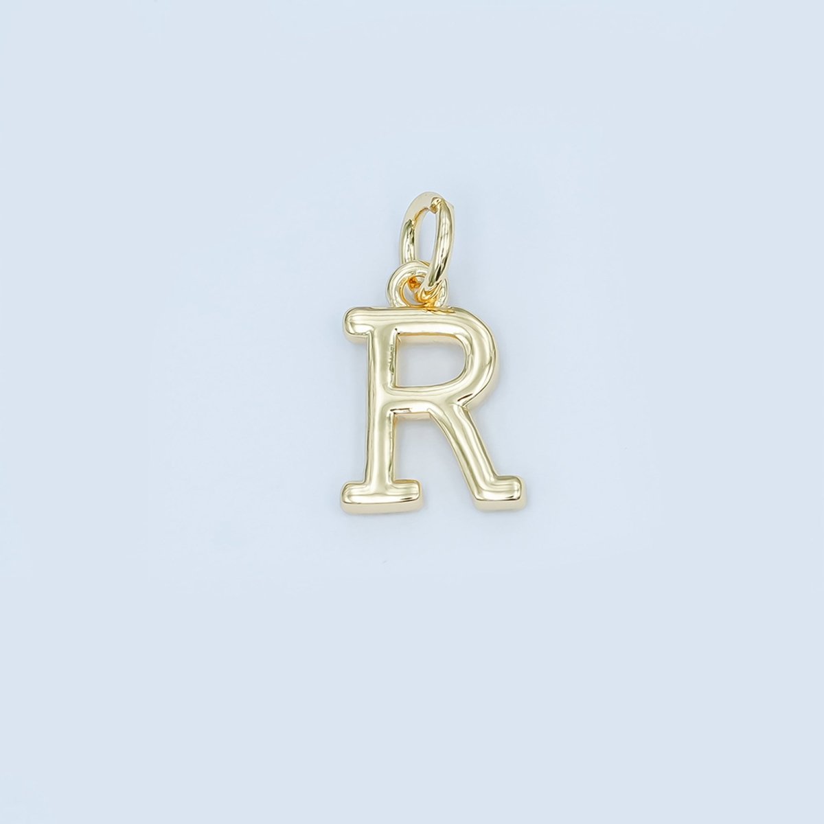 24K Gold Filled 12mm Minimalist Initial Letter Charm | A043-A055