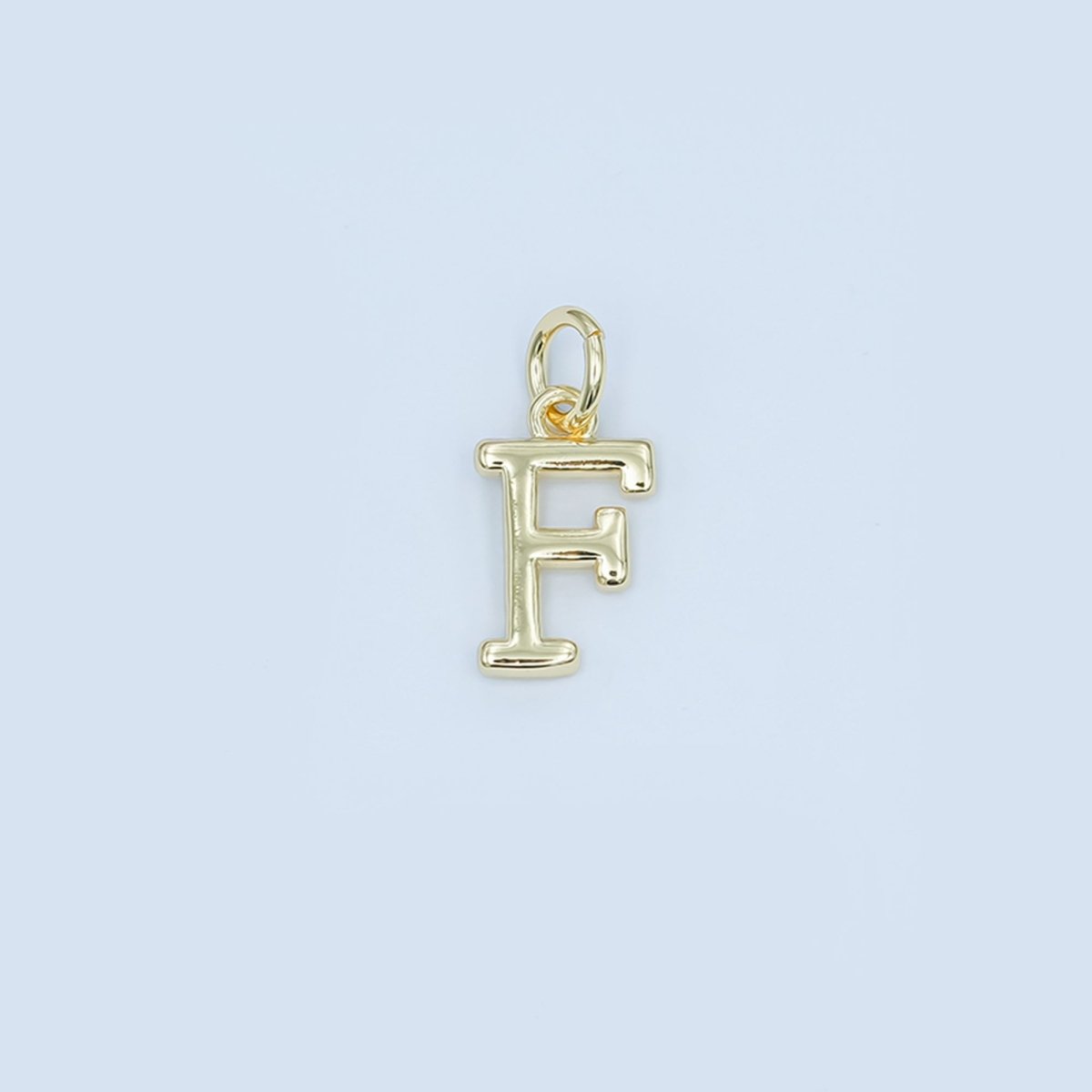 24K Gold Filled 12mm Minimalist Initial Letter Charm | A043-A055
