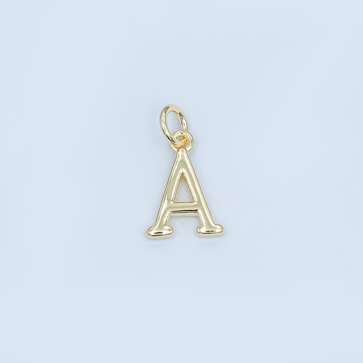 24K Gold Filled 12mm Minimalist Initial Letter Charm | A043-A055