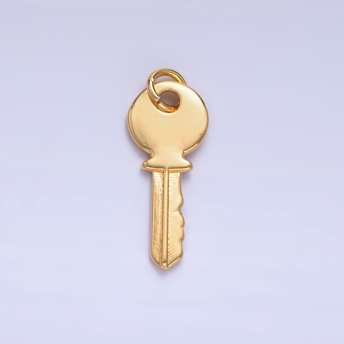 24K Gold Filled 20mm Minimalist Key Lock Charm in Gold &amp; Silver | W404
