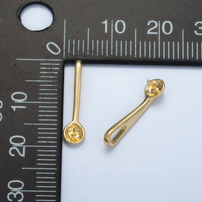 24K Gold Filled Minimalist Needle Drill Drop Bail Findings | Z571