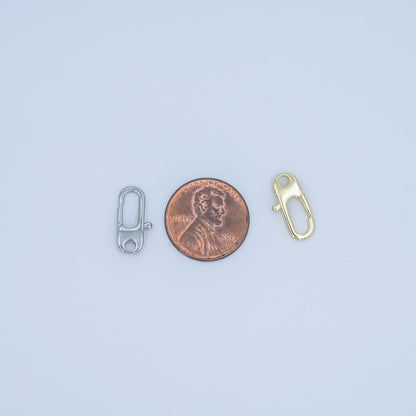 24K Gold Filled Minimalist Oblong Lobster Clasps Finding in Gold &amp; Silver | Z1101