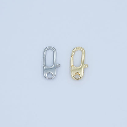 24K Gold Filled Minimalist Oblong Lobster Clasps Finding in Gold &amp; Silver | Z1101