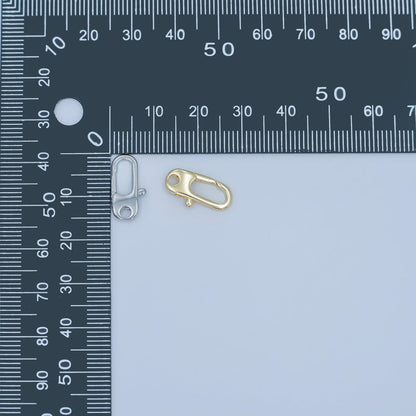 24K Gold Filled Minimalist Oblong Lobster Clasps Finding in Gold &amp; Silver | Z1101