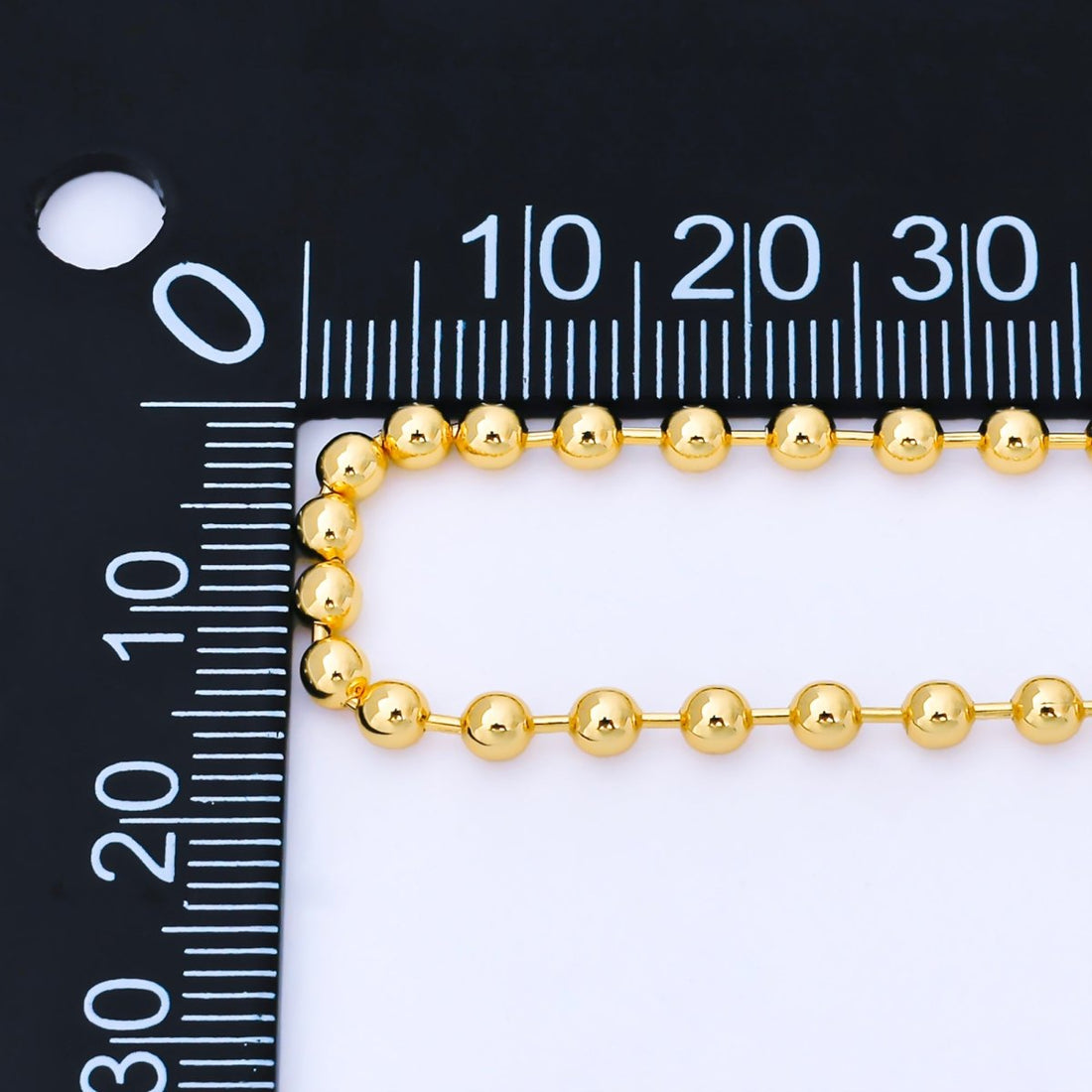 24K Gold Filled Minimalist Round Ball Link Beaded Chain 7 Inch Bracelet | WA-1693