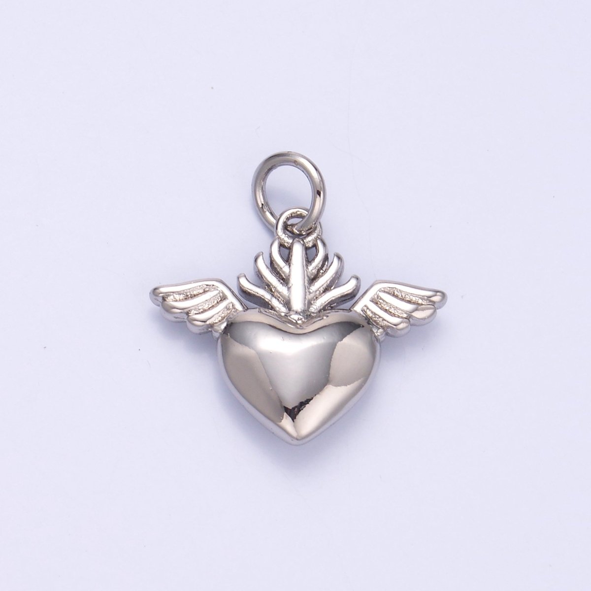 24K Gold Filled Minimalist Sacred Heart Charm in Gold &amp; Silver | N008
