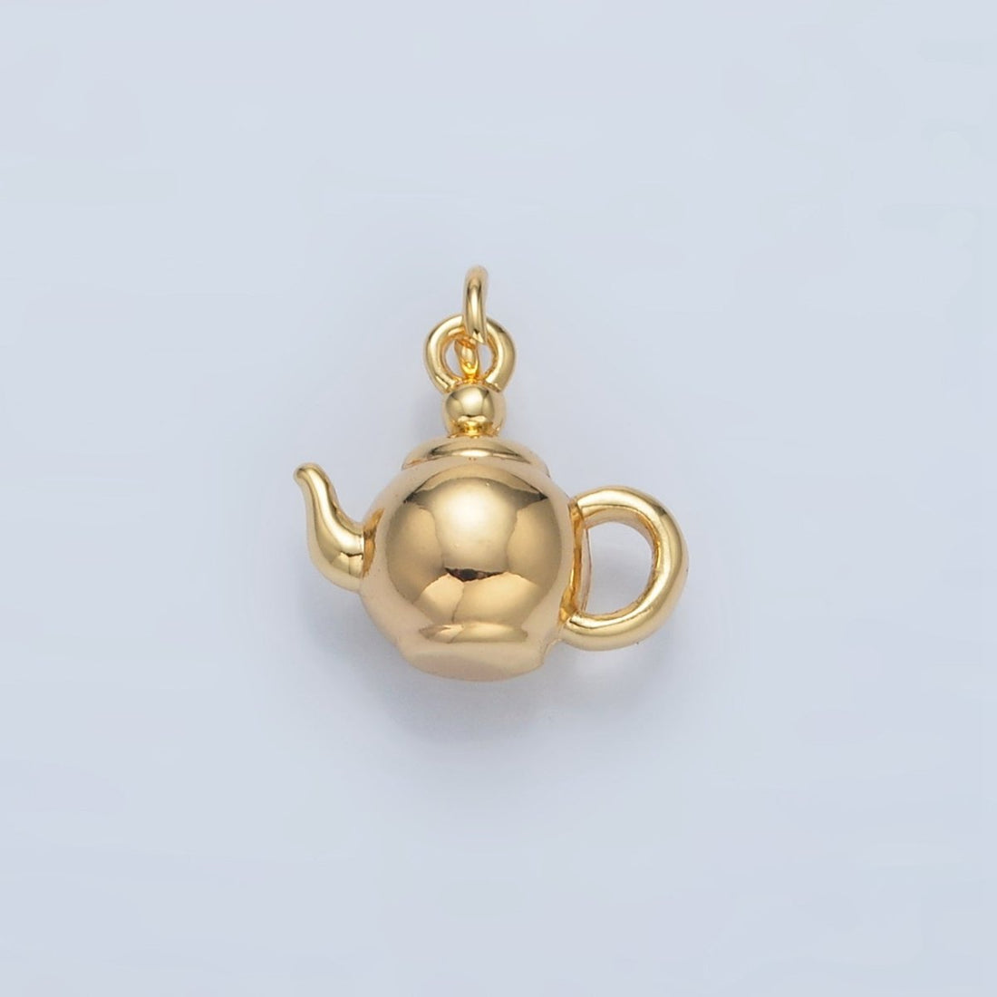 24K Gold Filled Minimalist Tea Pot Drink Mini Multidimensional Charm | AG591