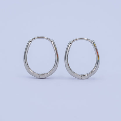 24K Gold Filled Minimalist Thin U Shaped Huggie Hoops Earrings P-305