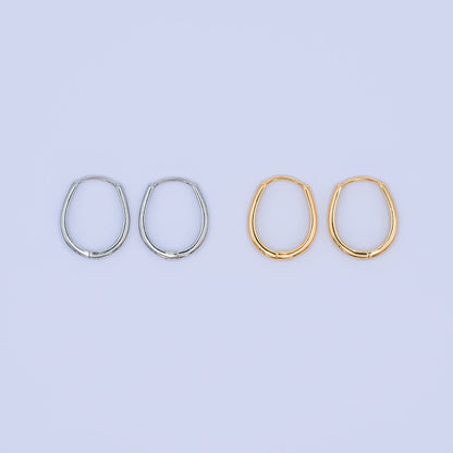 24K Gold Filled Minimalist Thin U Shaped Huggie Hoops Earrings P-305