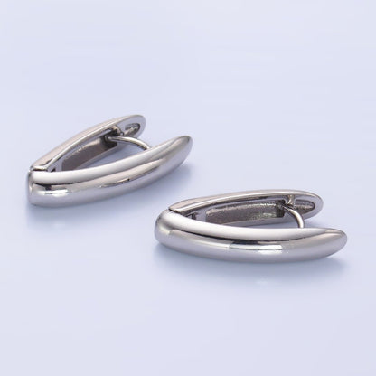 24K Gold Filled Minimalist V-Shaped Hoop Earrings in Gold &amp; Silver | AB681 AB682