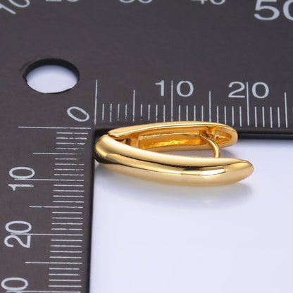 24K Gold Filled Minimalist V-Shaped Hoop Earrings in Gold &amp; Silver | AB681 AB682
