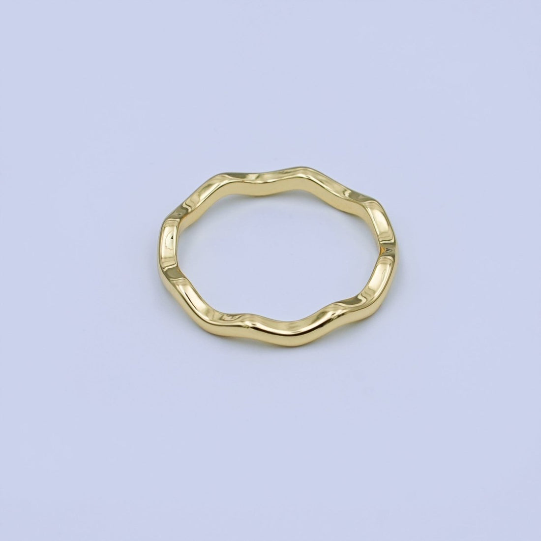 24K Gold Filled Minimalist Wave Band Ring | O850