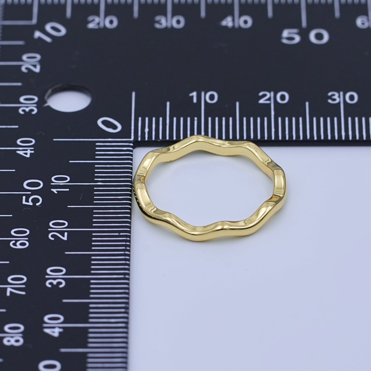 24K Gold Filled Minimalist Wave Band Ring | O850
