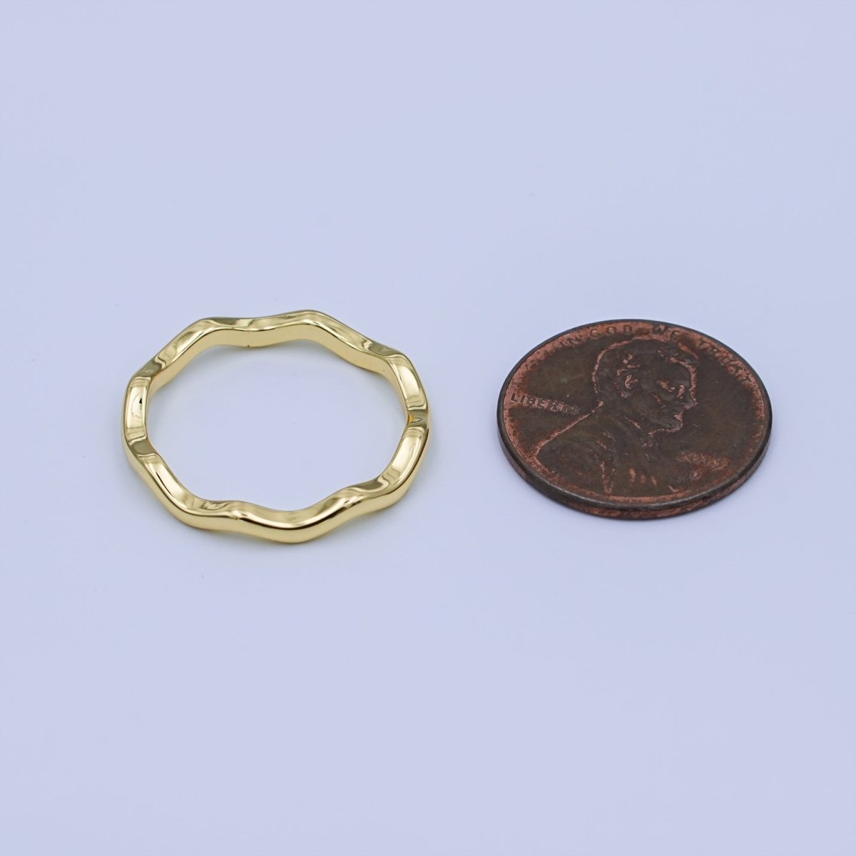 24K Gold Filled Minimalist Wave Band Ring | O850