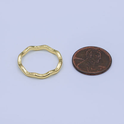 24K Gold Filled Minimalist Wave Band Ring | O850