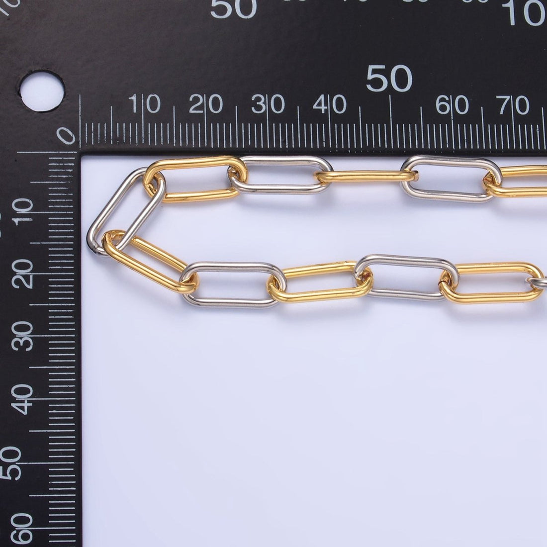 24K Gold Filled Mixed Metal Paperclip Unfinished Chain by Yard | Roll-1530
