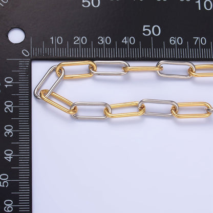 24K Gold Filled Mixed Metal Paperclip Unfinished Chain by Yard | Roll-1530