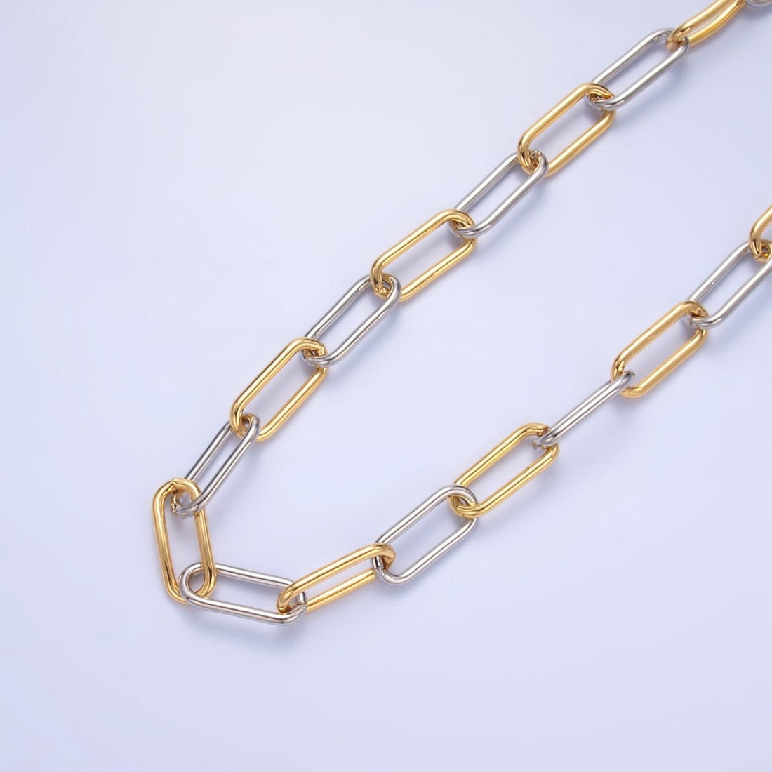 24K Gold Filled Mixed Metal Paperclip Unfinished Chain by Yard | Roll-1530