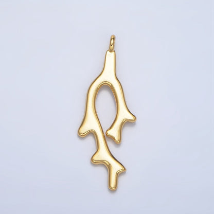 24K Gold Filled Molten Flame Geometric Minimalist Pendant | X897