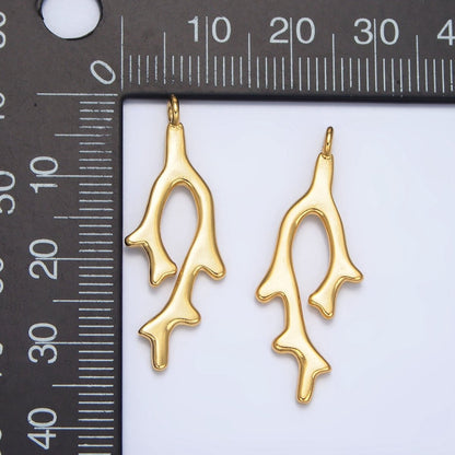 24K Gold Filled Molten Flame Geometric Minimalist Pendant | X897