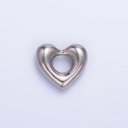 24K Gold Filled 11.5mm Minimalist Molten Heart Bead in Gold &amp; Silver | B207