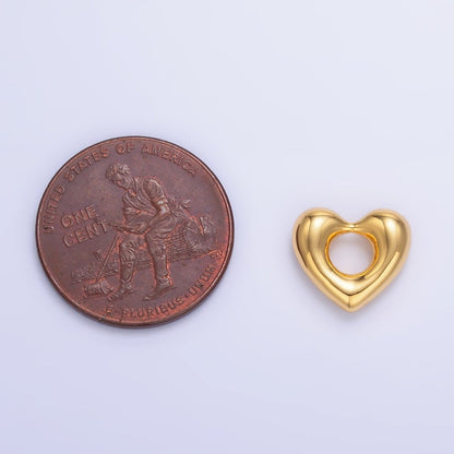 24K Gold Filled 11.5mm Minimalist Molten Heart Bead in Gold &amp; Silver | B207