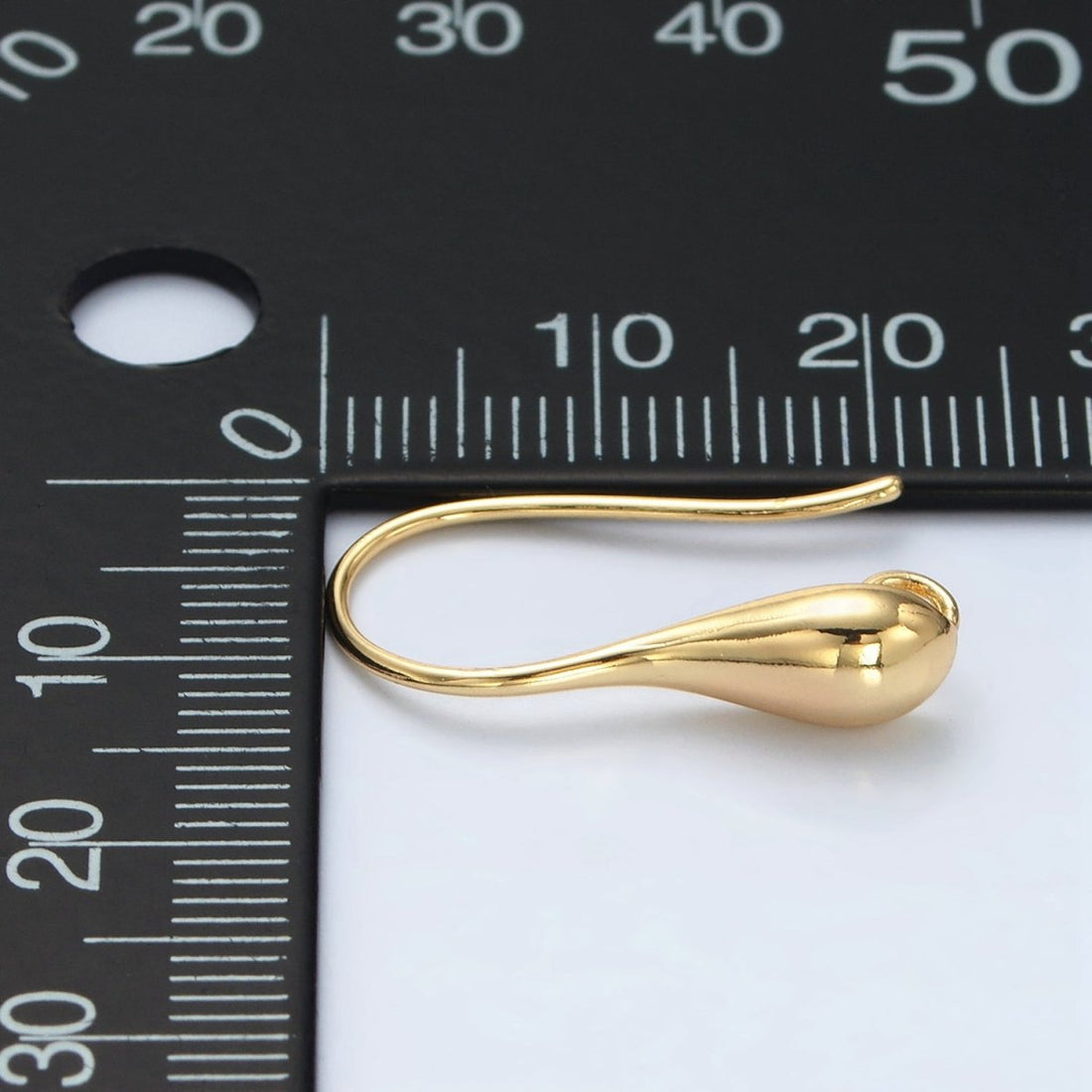 24K Gold Filled Molten Minimalist Teardrop French Hook Open Loop Drop Earrings Findings | Z1004