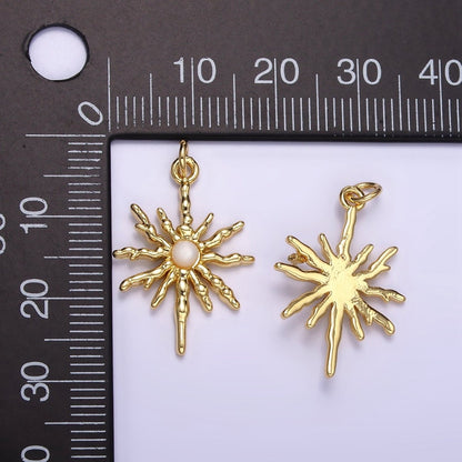 24K Gold Filled Moonstone Celestial Molten Sun Charm | M129