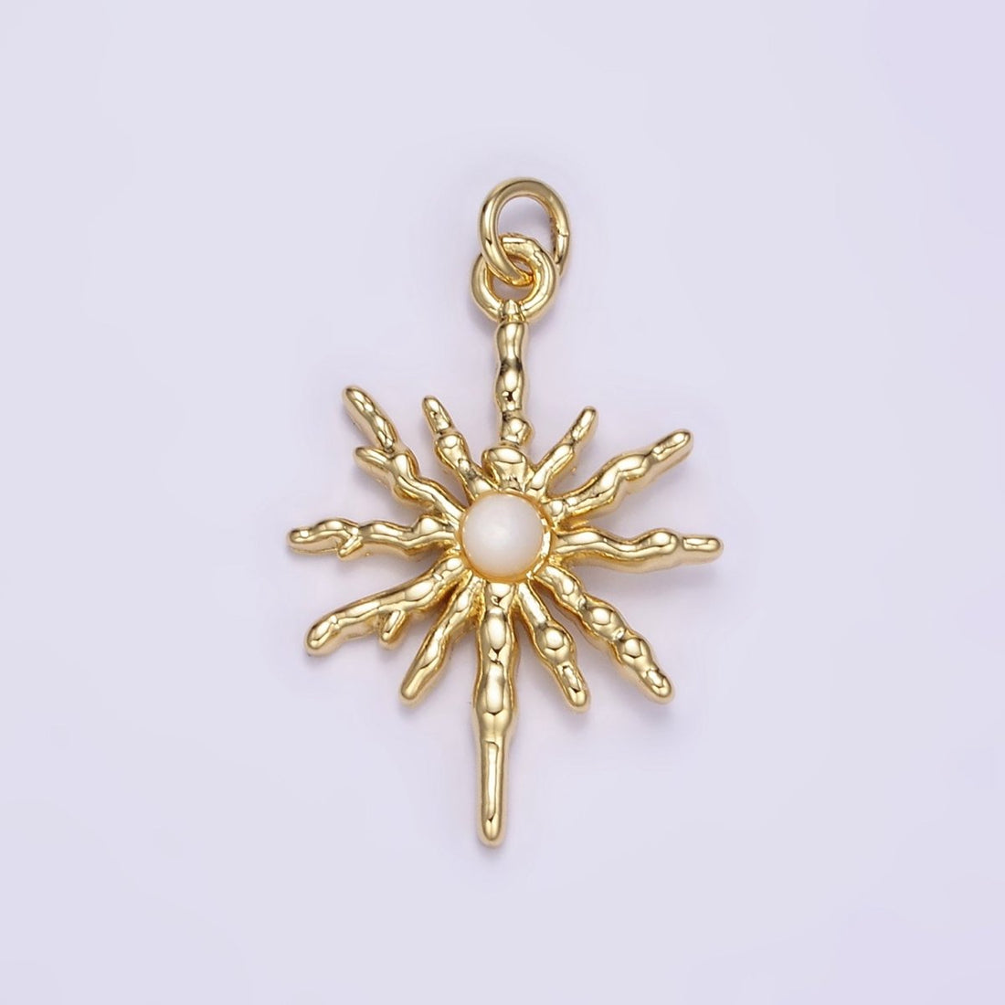 24K Gold Filled Moonstone Celestial Molten Sun Charm | M129