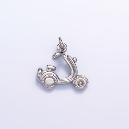 24K Gold Filled 13mm Motorcycle Scooter Bike Vehicle Multidimensional 3D Charm in Gold &amp; Silver | W315